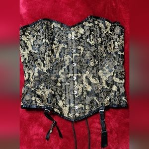 Gold lace corset